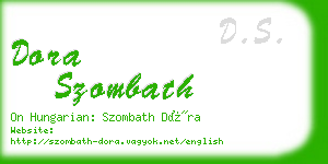 dora szombath business card